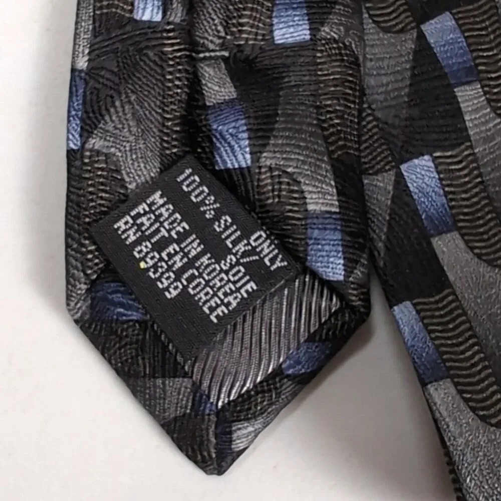 💠Z Inc Pure Silk Mens Tie Geometric 4